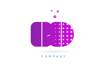 bd b d pink dots letter logo alphabet icon