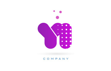 yi y i pink dots letter logo alphabet icon
