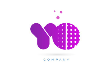 yo y o pink dots letter logo alphabet icon