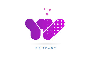 yv y v pink dots letter logo alphabet icon
