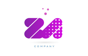 za z a pink dots letter logo alphabet icon