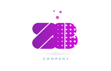 zb z b pink dots letter logo alphabet icon