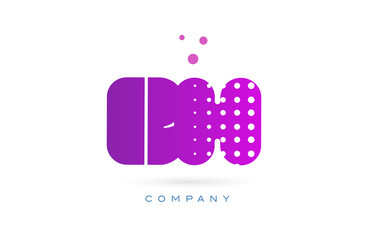 bh b h pink dots letter logo alphabet icon