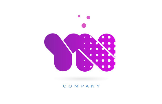 yn y n pink dots letter logo alphabet icon