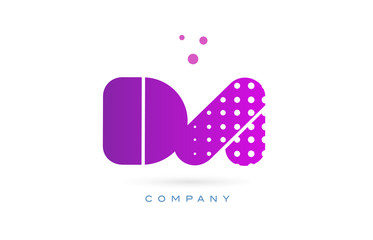 da d a pink dots letter logo alphabet icon