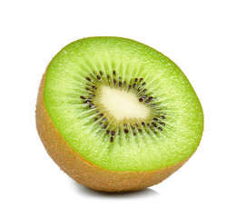 Half of kiwi isolated on white background