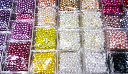 Colorful bead in transparency plastic bag