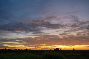 Fototapeta na wymiar Beautiful sky near the sunset