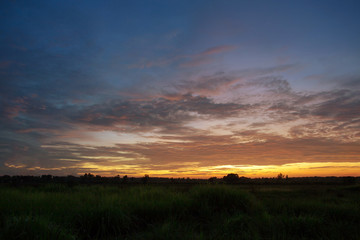 Beautiful sky near the sunset