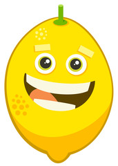 cartoon lemon fruit character
