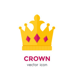 crown vector logo element, icon, flat style
