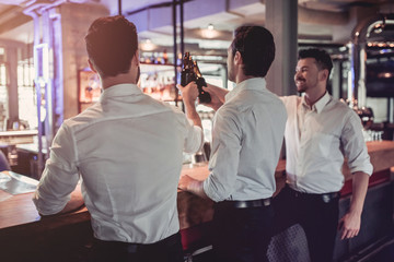 Businessmen in bar