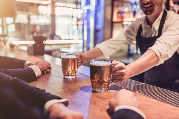 Businessmen in bar