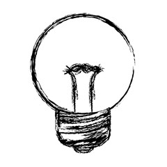 white background with monochrome blurred silhouette of light bulb vector illustration