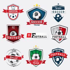 Obraz premium Set of soccer football logos and emblems