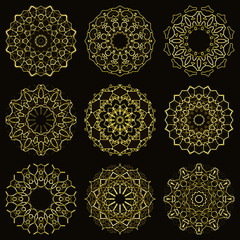 Gold sparkling mandala