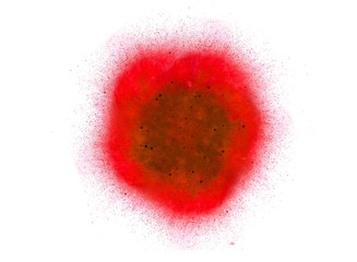 Abstract, red explosion of fire against white background
