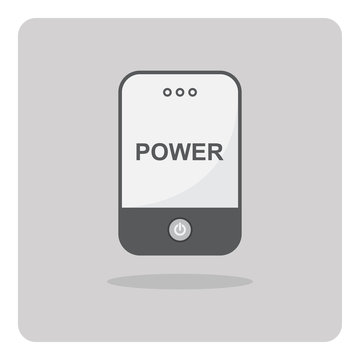 Vector of flat icon, Power bank for charging smartphone on isolated background