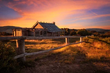 Fototapeten Sunset above Craigs Hut  in the Victorian Alps, Australia © Nick Fox