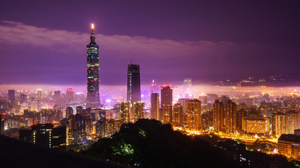 Taipei City at night, Taiwan, Cityscape