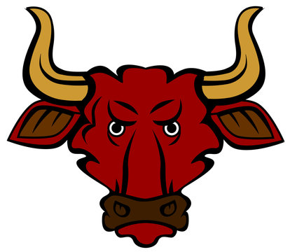 Angry bull mascot character vector eps 10
