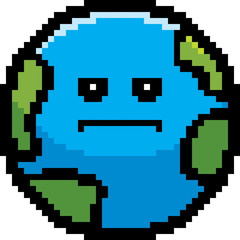 Obraz premium Serious 8-Bit Cartoon Earth