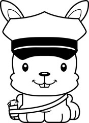Cartoon Smiling Mail Carrier Bunny