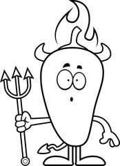 Surprised Cartoon Chili Pepper Devil