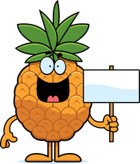 Cartoon Pineapple Sign