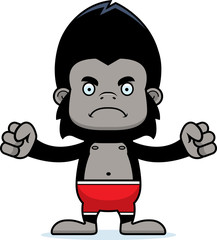 Obraz premium Cartoon Angry Gorilla Swimsuit