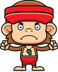 Cartoon Angry Lifeguard Monkey