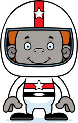 Cartoon Smiling Race Car Driver Orangutan