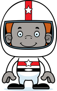 recommend clip art: Cartoon Smiling Race Car Driver Orangutan
