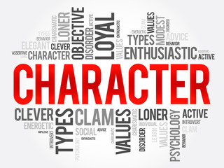 CHARACTER word cloud collage , social concept background