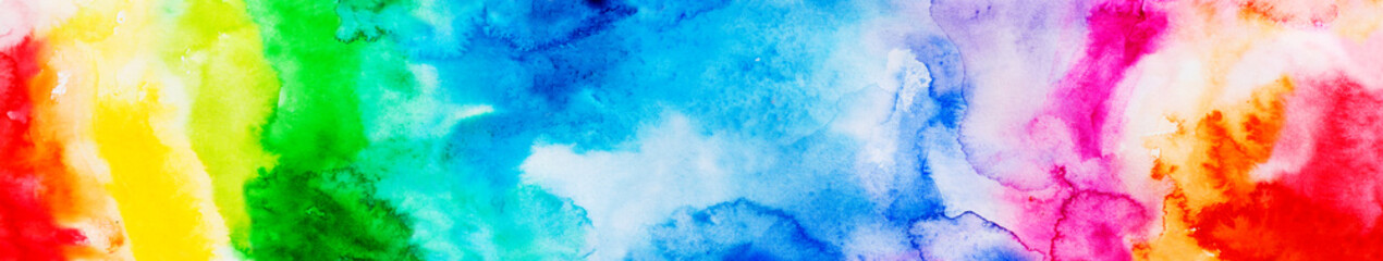 seamless rainbow watercolor splash texture isolated on white background.design for text, card, invitation, tag, logo, 