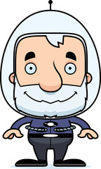 Cartoon Smiling Spaceman Man