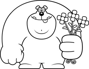 Cartoon Bear Flowers