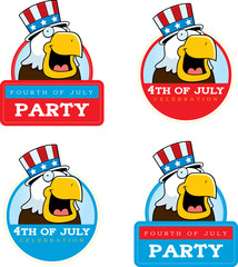 Cartoon Patriotic Bald Eagle Graphic
