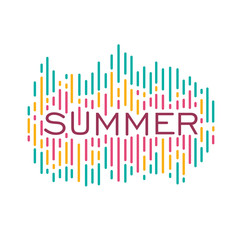text line composition of Summer.Vector summer poster and banner design in trendy linear style vector illustration isolated from background
