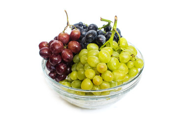 Green, pink and purple grapes