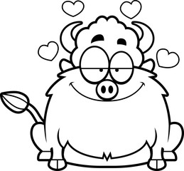 Cartoon Bison in Love