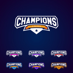 Set of the Champion sports league logo emblem badge graphic with star © lunarts_studio