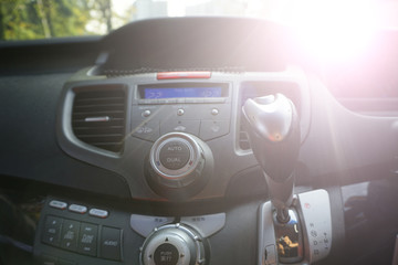 Car dashboard. Blured image.