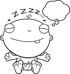 Cartoon Baby Boy Dreaming
