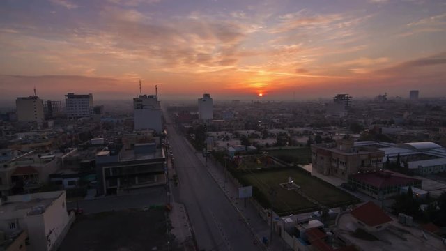 Sunrise in Erbil streets