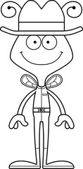 Cartoon Smiling Cowboy Bee