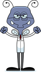 Cartoon Angry Scientist Fly