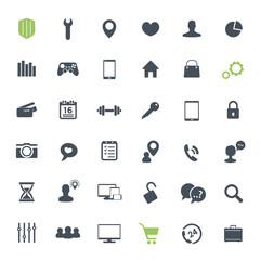 36 icons set for web design, infographics and apps