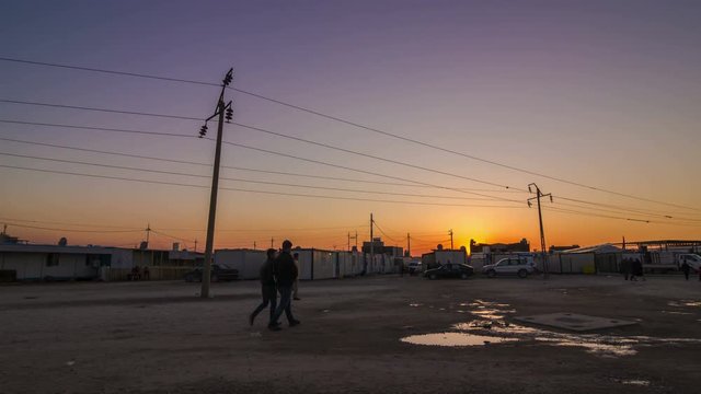 Sunset in a refugee camp in Kurdistan