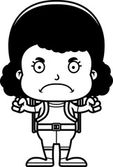 Obraz na płótnie Canvas Cartoon Angry Hiker Girl